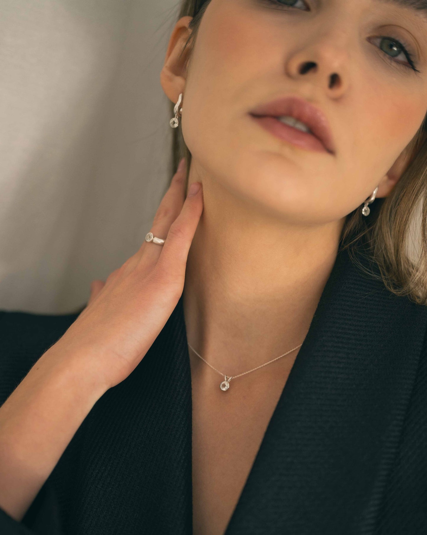 COLGANTE ESSENCE PLATA - PRASIOLITA