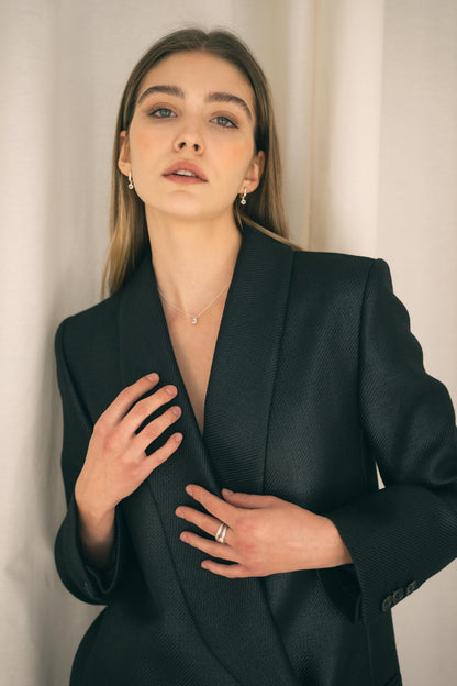 ANILLO ESSENCE SOLITARIO PLATA - PRASIOLITA