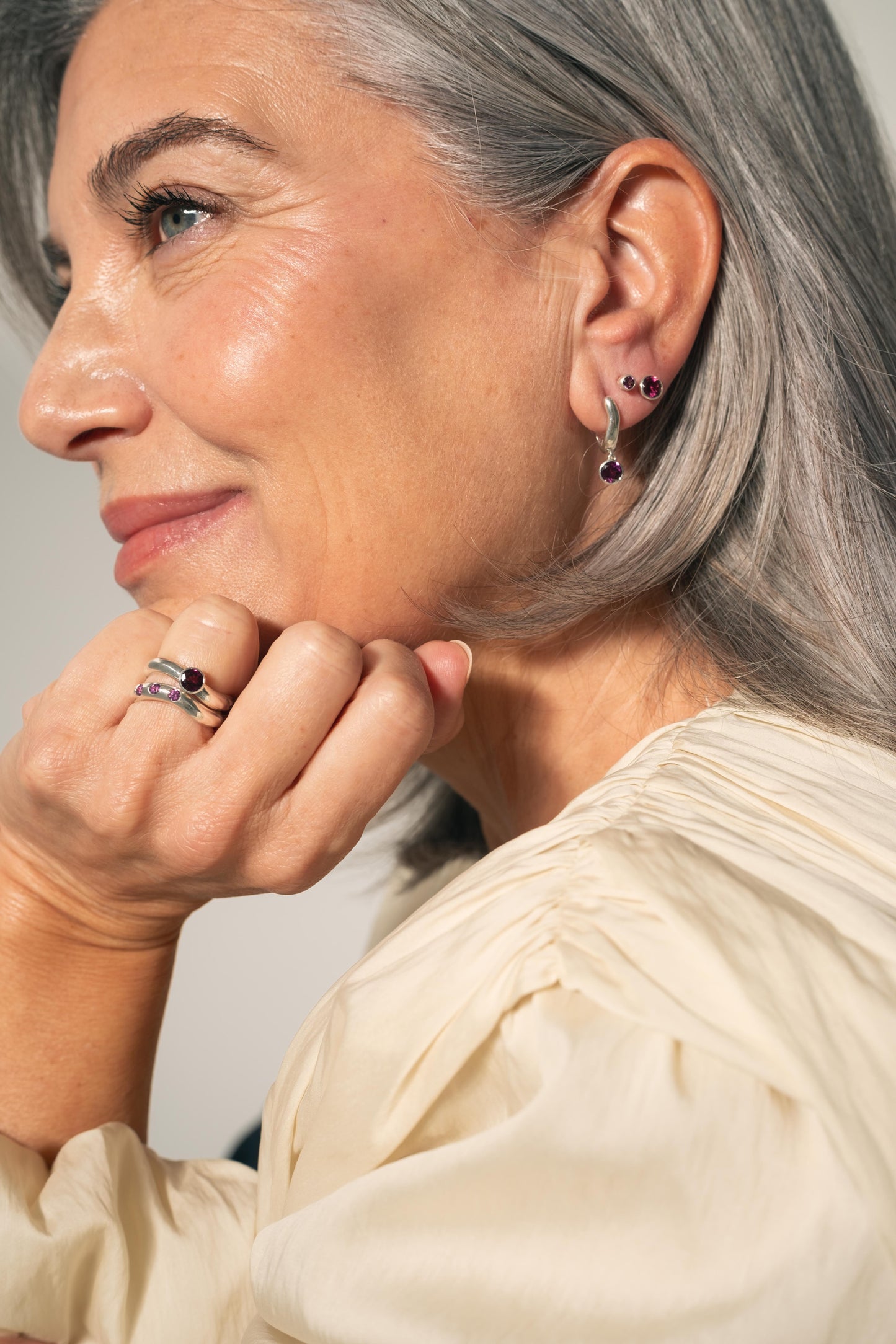 ESSENCE STUDS PLATA - RODALITA