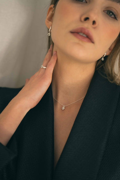 COLGANTE ESSENCE PLATA - PRASIOLITA