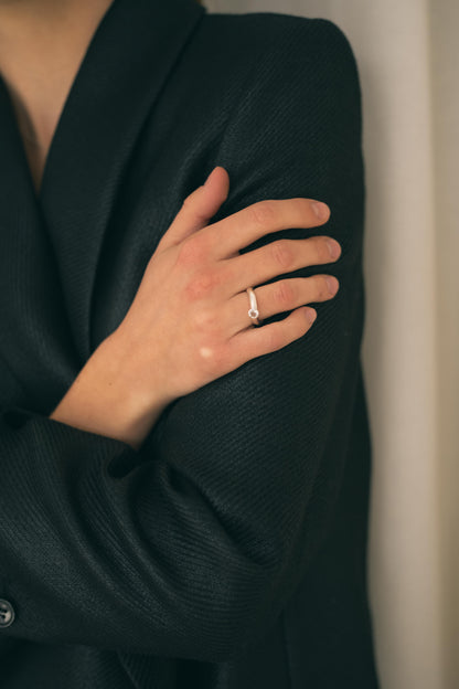 ANILLO ESSENCE SOLITARIO PLATA - PRASIOLITA