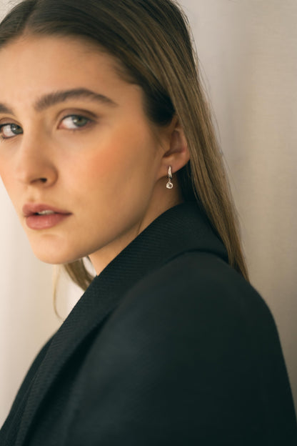 ESSENCE HOOP PLATA - PRASIOLITA