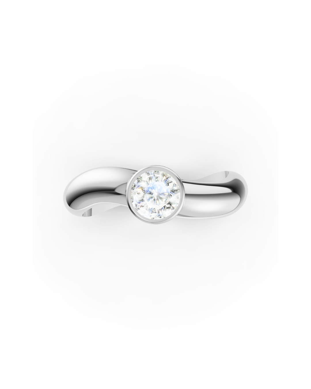 ANILLO ESSENCE SOLITARIO ORO BLANCO 18K - DIAMANTE