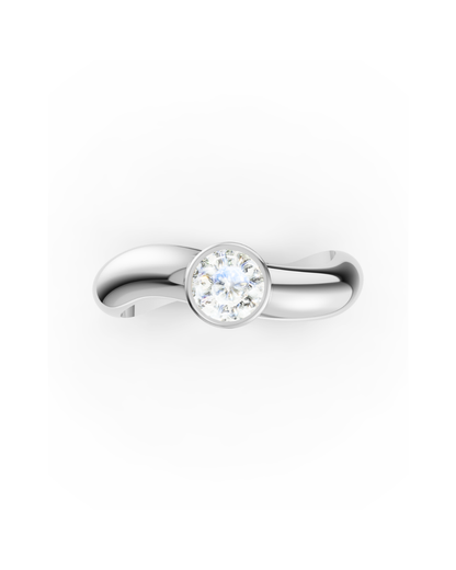 ANILLO ESSENCE SOLITARIO ORO BLANCO 18K - DIAMANTE