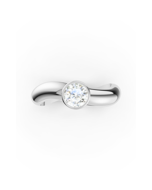 ANILLO ESSENCE SOLITARIO ORO BLANCO 18K - DIAMANTE