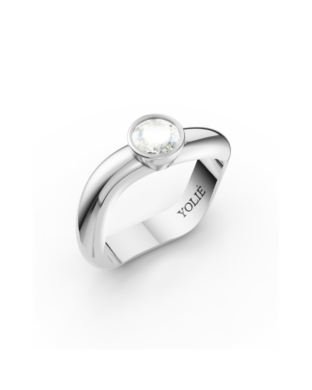 ANILLO ESSENCE SOLITARIO ORO BLANCO 18K - DIAMANTE