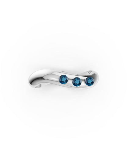 RING ESSENCE HARMONY SILBER - LONDON BLAUER TOPAS