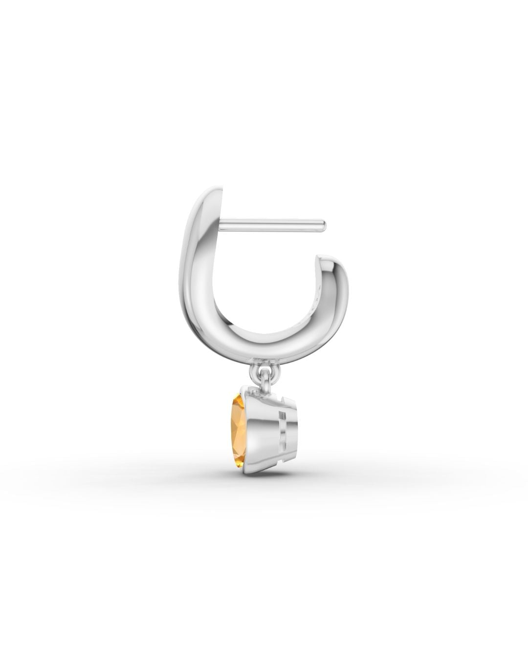 ESSENCE HOOP PLATA - CITRINO