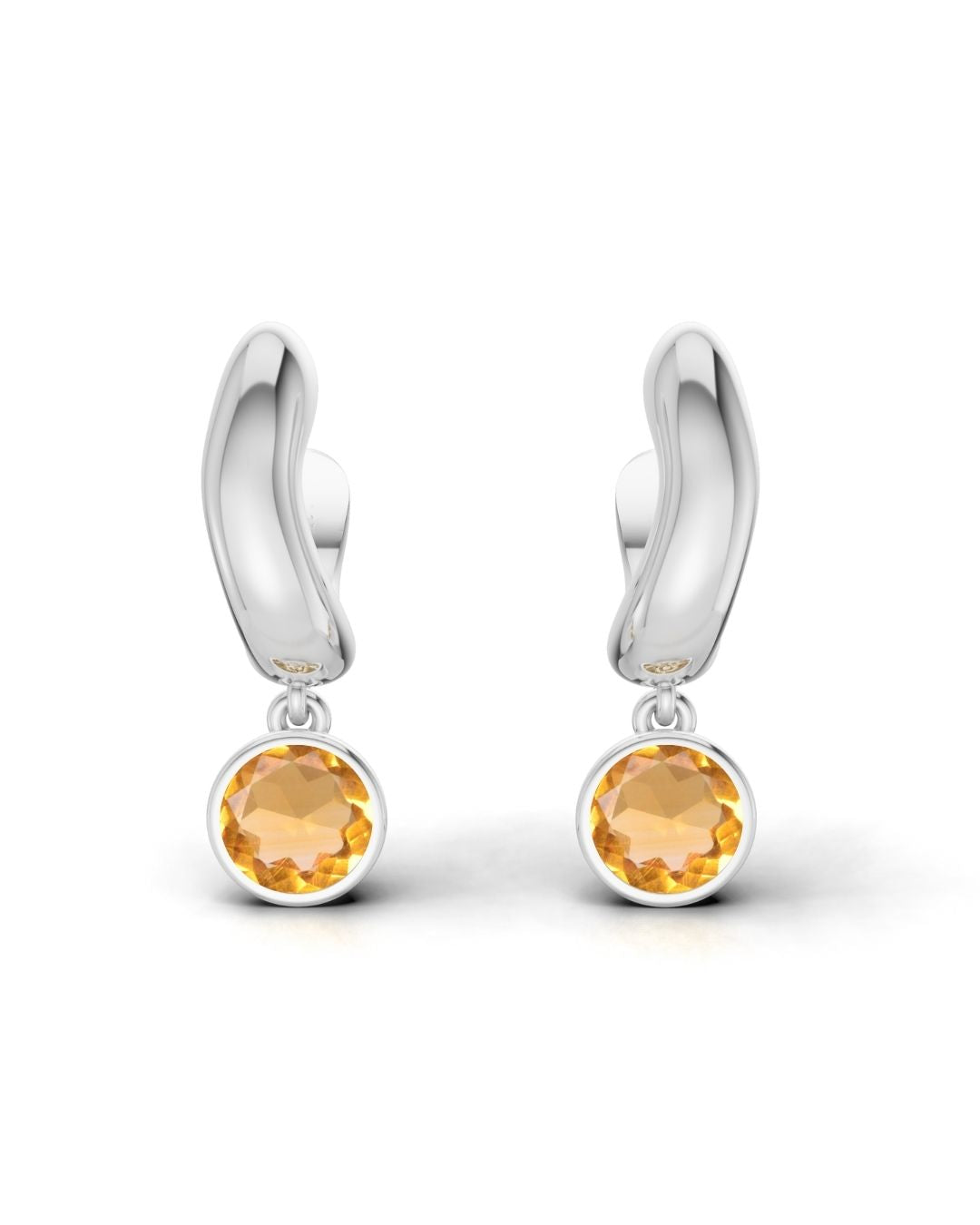 ESSENCE HOOP PLATA - CITRINO
