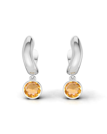 ESSENCE HOOP PLATA - CITRINO
