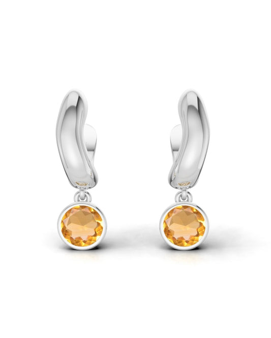 ESSENCE HOOP SILBER - CITRIN