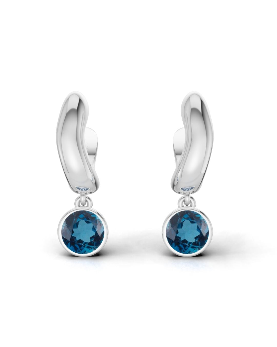 ESSENCE HOOP SILBER - LONDON BLAUER TOPAS