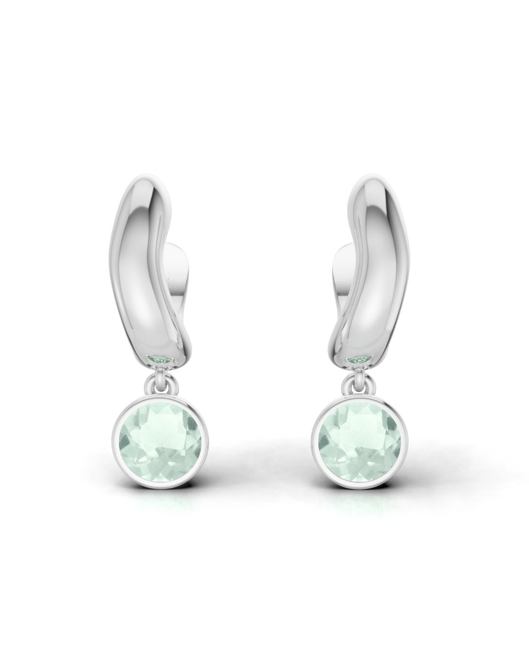 ESSENCE HOOP SILVER - PRASIOLITE