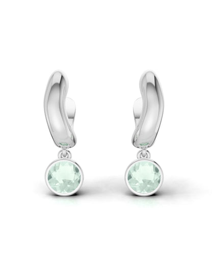 ESSENCE HOOP SILVER - PRASIOLITE