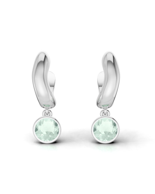 ESSENCE HOOP SILBER - PRASIOLITH