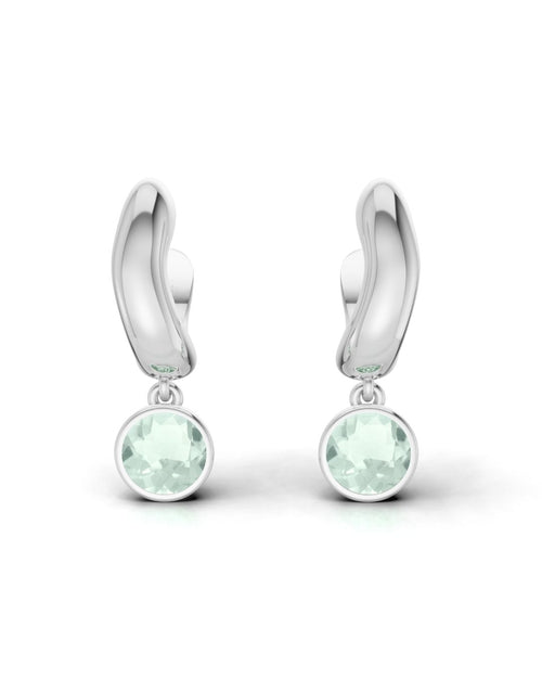 ESSENCE HOOP SILBER - PRASIOLITH