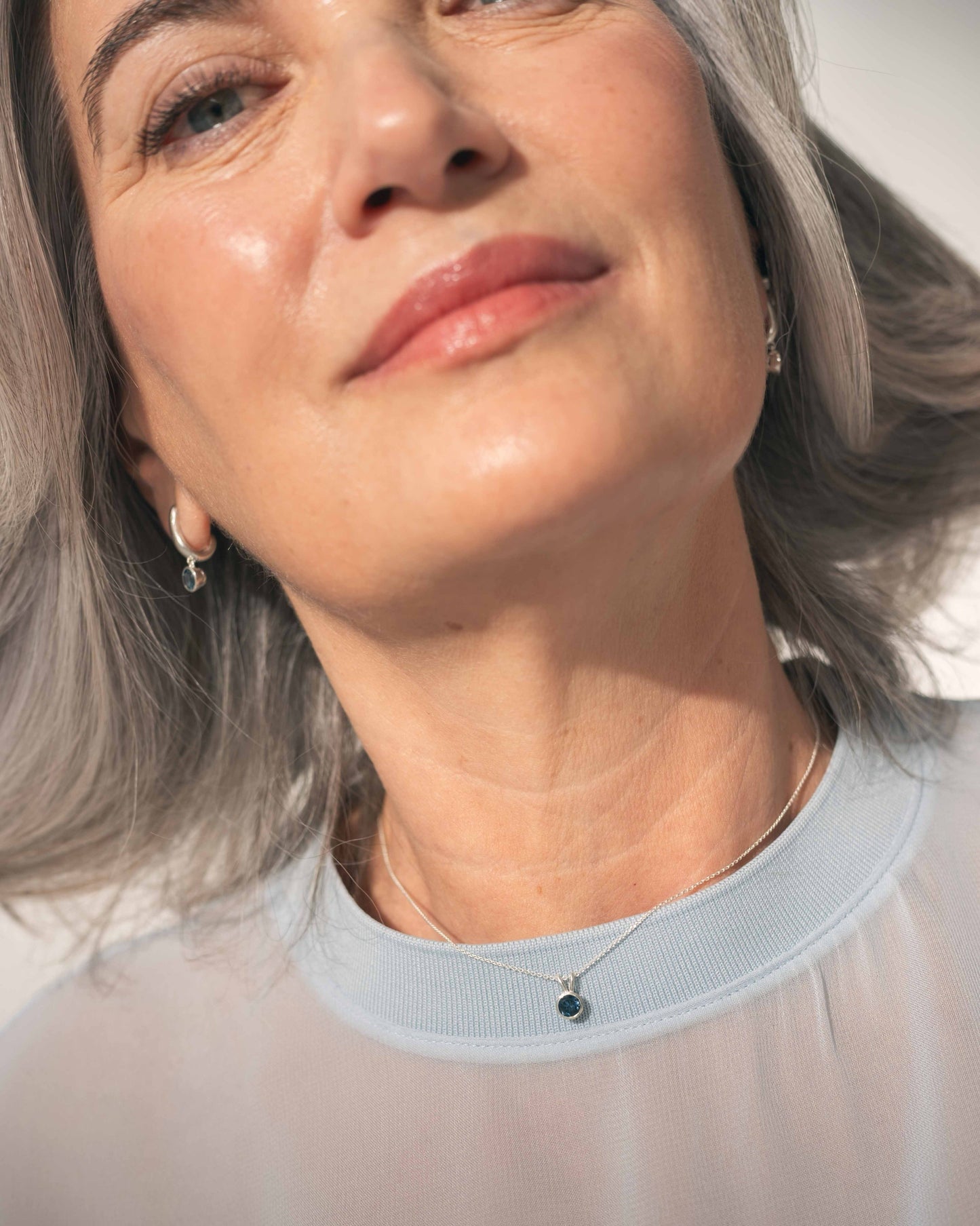 ANHÄNGER ESSENCE SILBER - TOPAS LONDON BLUE