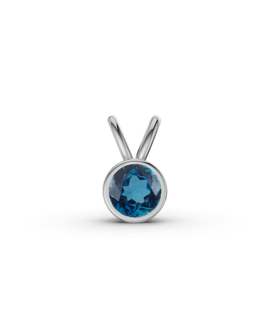 COLGANTE ESSENCE PLATA - TOPACIO LONDON BLUE