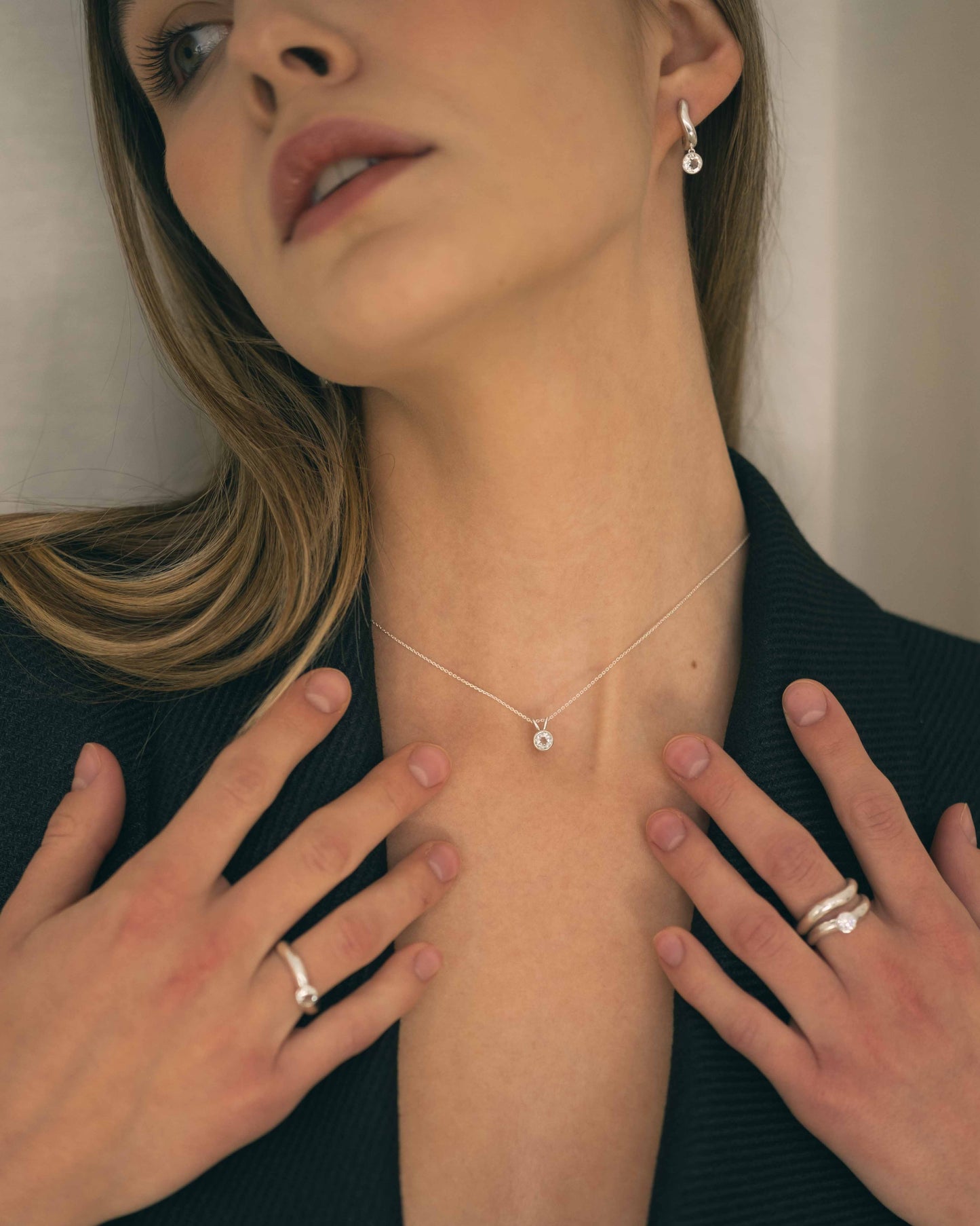 COLGANTE ESSENCE PLATA - PRASIOLITA
