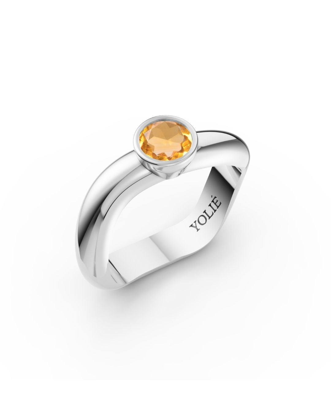 ESSENCE SOLITÄRRING SILBER - CITRIN