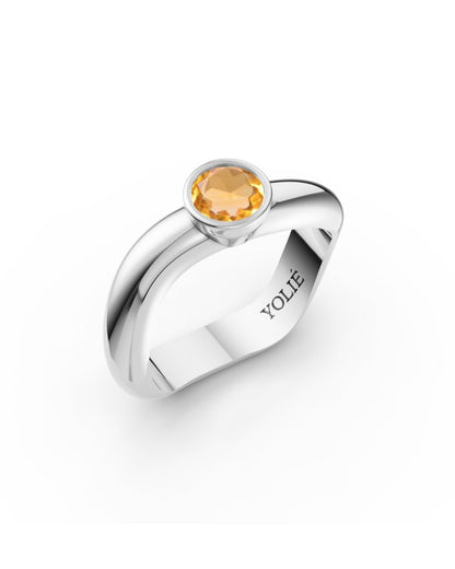 ESSENCE SOLITÄRRING SILBER - CITRIN