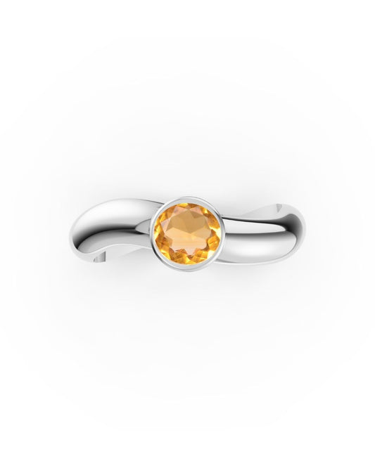 ESSENCE SOLITÄRRING SILBER - CITRIN