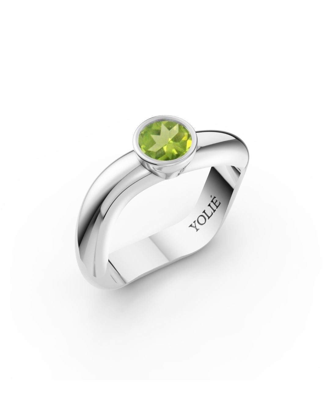 ESSENCE SOLITAIRE RING SILVER - PERIDOT