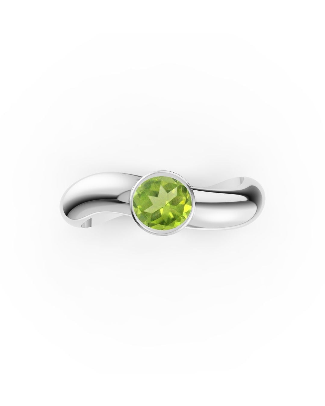 ESSENCE SOLITAIRE RING SILVER - PERIDOT