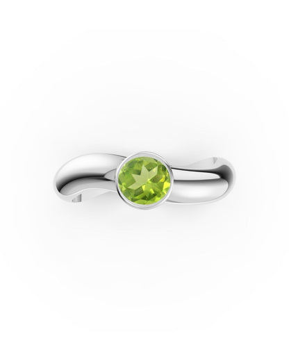 ESSENCE SOLITAIRE RING SILVER - PERIDOT