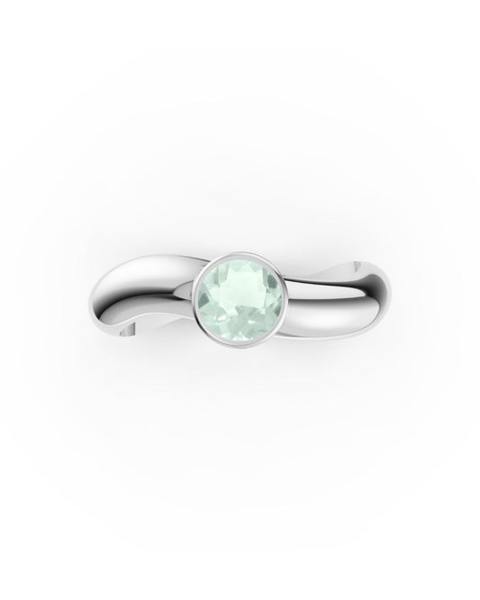 RING ESSENCE SOLITÄR SILBER - PRASIOLITH