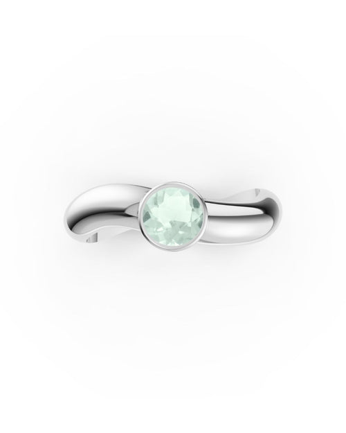 ESSENCE SOLITAIRE RING SILVER - PRASIOLITE