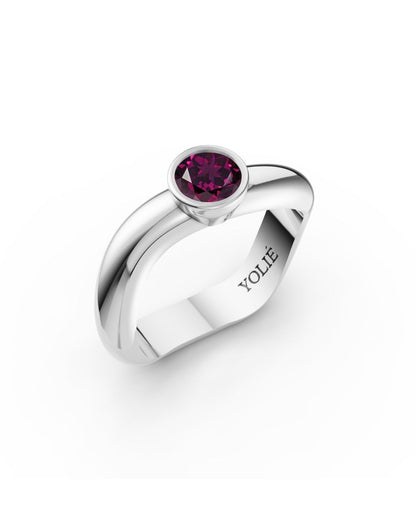ESSENCE Solitärring SILBER - Rhodolith