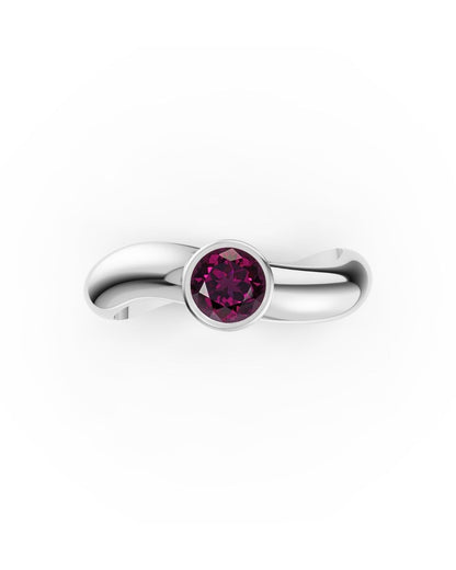 ESSENCE Solitärring SILBER - Rhodolith