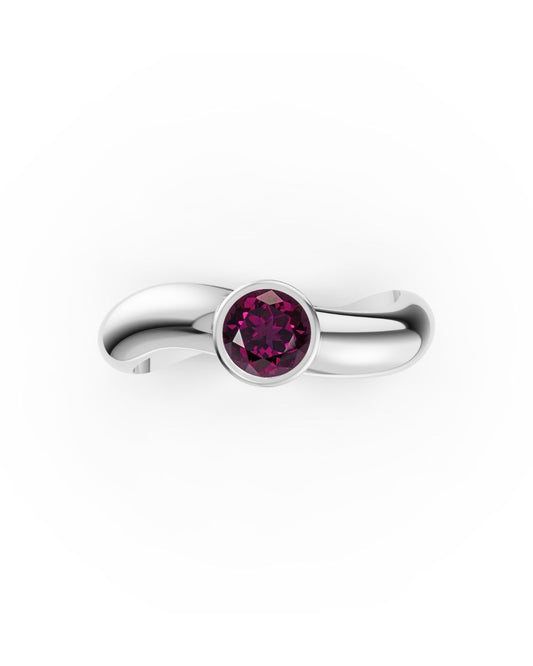ESSENCE Solitärring SILBER - Rhodolith
