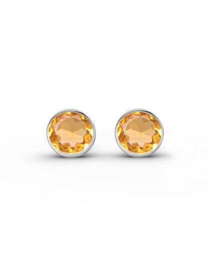 ESSENCE STUDS SILBER - CITRIN