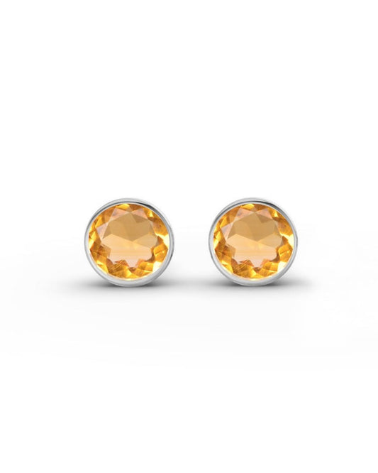 ESSENCE STUDS SILBER - CITRIN