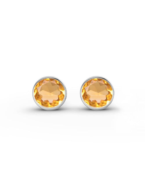 ESSENCE STUDS PLATA - CITRINO