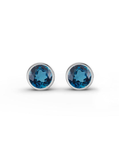 ESSENCE STUDS PLATA - TOPACIO LONDON BLUE