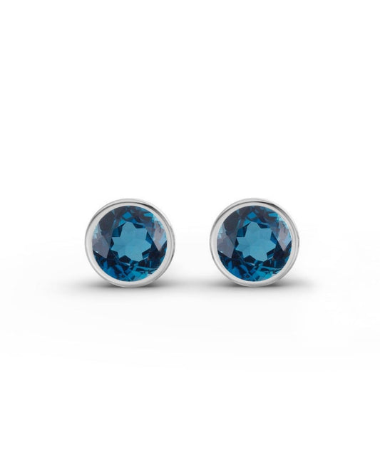 ESSENCE OHRSTECKER SILBER - LONDON BLAUER TOPAS