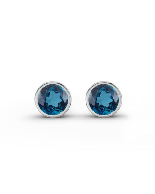 ESSENCE STUDS PLATA - TOPACIO LONDON BLUE