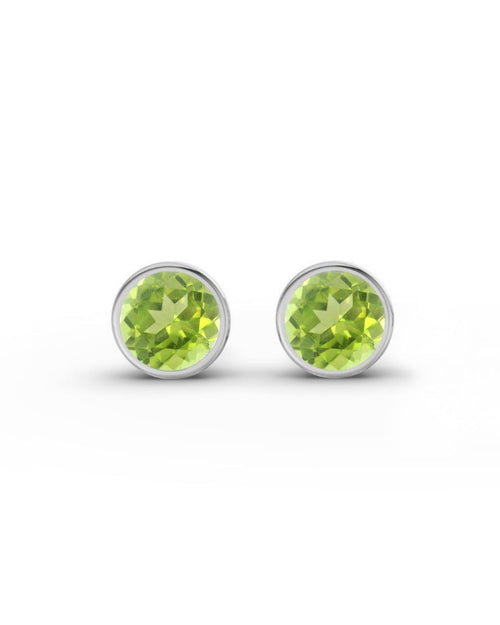 ESSENCE STUDS PLATA - PERIDOTO
